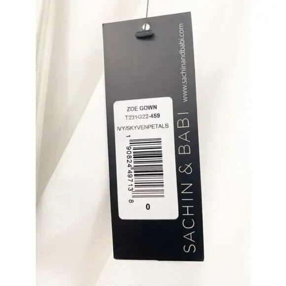 NWT SACHIN + BABI Dress Evening Gown NEW Zoe Ivory Sky Venetian Petals Floral - Picture 11 of 13